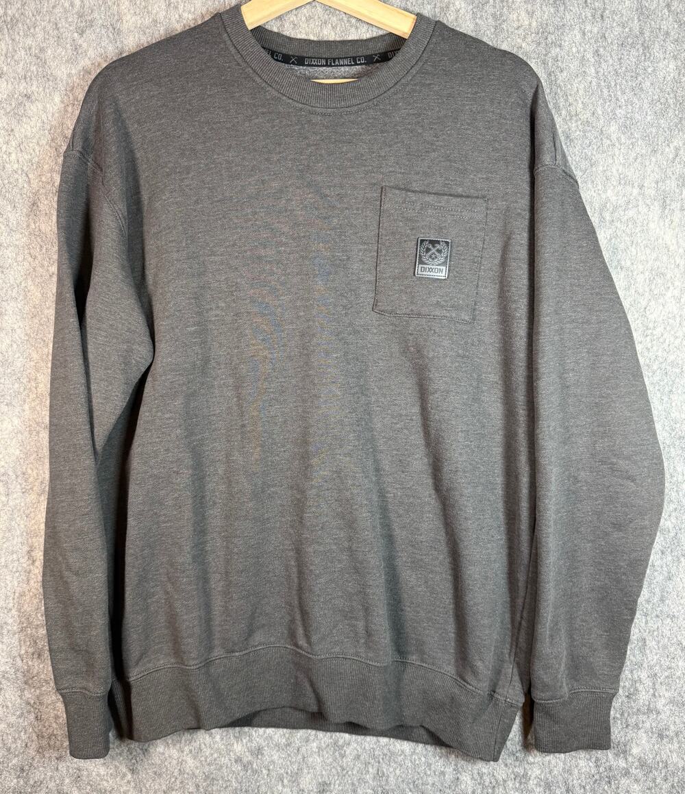Dixxon Ground Up Customs Fleece Crewneck Sweatshirt Charcoal Gray Medium